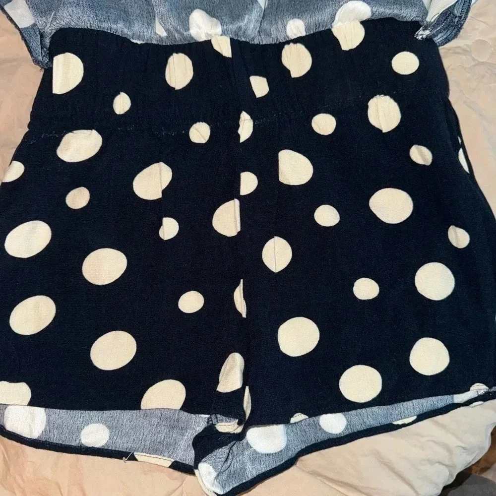 TRAFALUC COLLECTION ZARA SKORT BLUE POLKA DOT SIZE SMALL​
